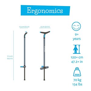 Chillafish Poogi Pogo Stick Zıplama Çubuğu Mavi (genç)