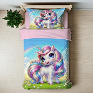 Unicorn Tema Baskılı Tek Kişilik Nevresim Takımı