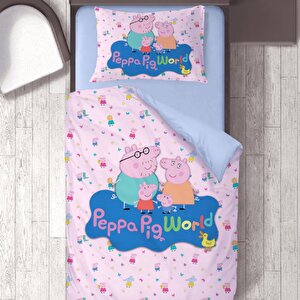 Peppa Pig World Tema Baskılı Tek Kişilik Nevresim Takımı