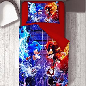 Sonic Hız Tema Baskılı Tek Kişilik Nevresim Takımı