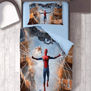 Spiderman Ağ Tema Baskılı Tek Kişilik Nevresim Takımı