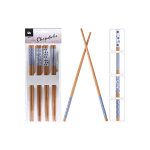Etnik Desen Bambu Chopstick Set 8 Parça