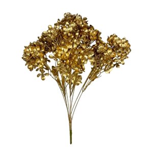 Yapay Çiçek Altın Gold Ortanca Demet Garnitür Dekoratif Yapay Çiçek