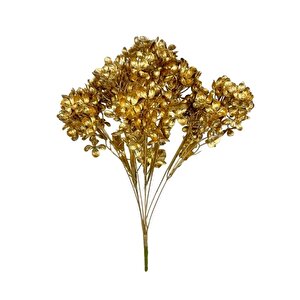 Yapay Çiçek Altın Gold Ortanca Demet Garnitür Dekoratif Yapay Çiçek