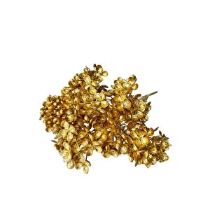Yapay Çiçek Altın Gold Ortanca Demet Garnitür Dekoratif Yapay Çiçek