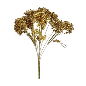 Yapay Çiçek Altın Gold Ortanca Demet Garnitür Dekoratif Yapay Çiçek