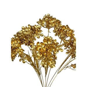 Yapay Çiçek Altın Gold Ortanca Demet Garnitür Dekoratif Yapay Çiçek
