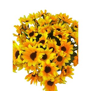 Yapay Çiçek Krem Antik Saksıda Sarı Papatya 23cm