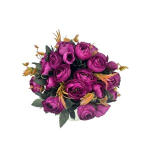 Yapay Çiçek Krem Antik Saksıda Mor Erengül 23cm