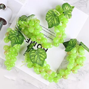2li Set Yapay Meyve Yeşil Üzüm Süs Dekoratif Sahte Meyve 15cm