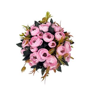 Yapay Çiçek Krem Antik Saksıda Pembe Erengül 23cm