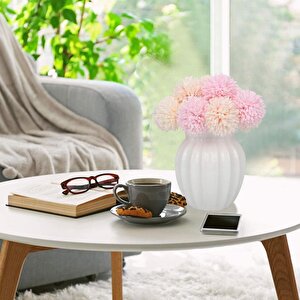 Yapay Çiçek Krizantem Kartopu Toz Pembe 7 Ayrı Tek Dal Demet