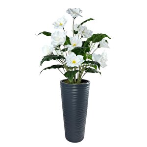 Yapay Çiçek Manolya Antrasit Kumsal Vazoda 125*60cm