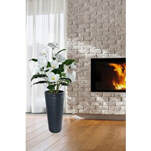 Yapay Çiçek Manolya Antrasit Kumsal Vazoda 125*60cm