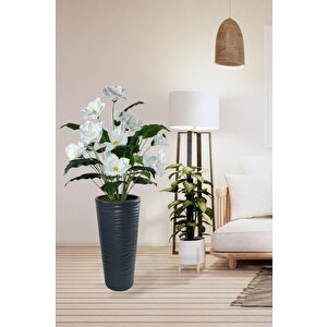 Yapay Çiçek Manolya Antrasit Kumsal Vazoda 125*60cm