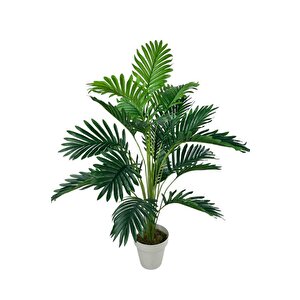 Yapay Ağaç Salon Bitkisi Areka Palmiye Krem Saksıda 90cm 24 Yaprak Plastik