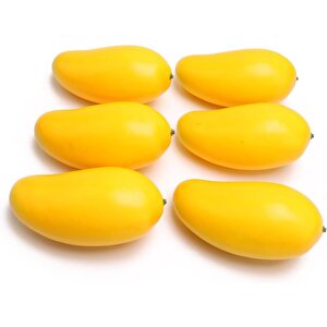 Yapay Meyve 6lı Paket Sarı Mango Fruit Tropik Meyve 12*7cm 1adet