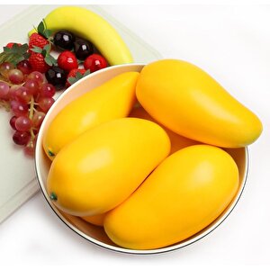 Yapay Meyve 6lı Paket Sarı Mango Fruit Tropik Meyve 12*7cm 1adet