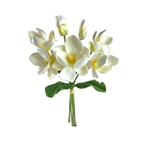 Yapay Çiçek Manolya Letex Eva Magnolia 33cm Beyaz Krem
