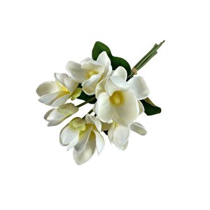 Yapay Çiçek Manolya Letex Eva Magnolia 33cm Beyaz Krem
