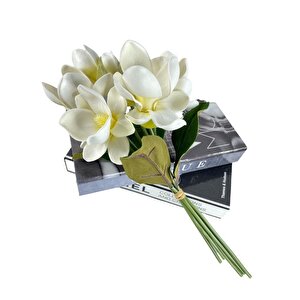 Yapay Çiçek Manolya Letex Eva Magnolia 33cm Beyaz Krem