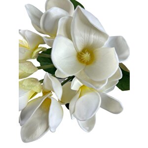 Yapay Çiçek Manolya Letex Eva Magnolia 33cm Beyaz Krem