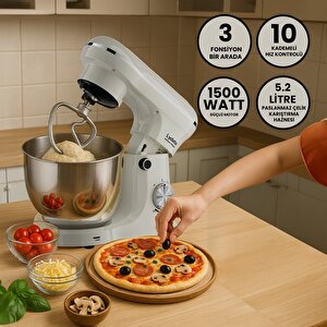 Kitchen Helper Pv-4700 1500w-5.2 Litre -10 Kademe Hız Ayarı Stand Mikser Hamur Yoğurma Makinesi
