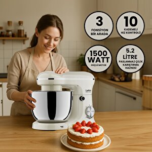 Kitchen Helper Pv-4700 1500w-5.2 Litre -10 Kademe Hız Ayarı Stand Mikser Hamur Yoğurma Makinesi
