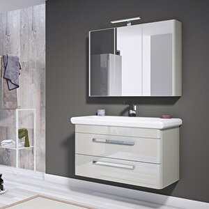 Rose 100 Cm Parlak Kaşmir Banyo Dolabı Takımı