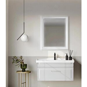 Design 100 Cm Mat Beyaz Banyo Dolabı Takımı