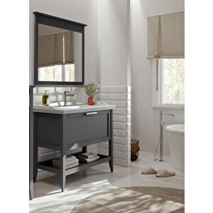 Orka Bastle 100 Cm Antrasit Banyo Dolabı Takımı