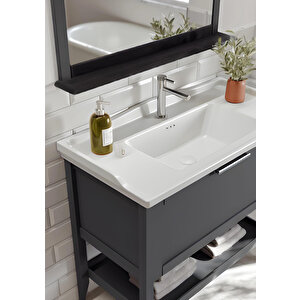 Orka Bastle 100 Cm Antrasit Banyo Dolabı Takımı