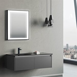 Lisbon 110 Cm Mat Antrasit Banyo Dolabı Takımı