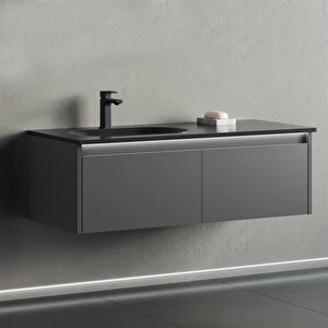 Lisbon 110 Cm Mat Antrasit Banyo Dolabı Takımı