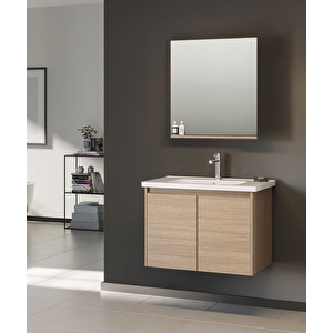 Düden 65 Cm Meşe Kapaklı Banyo Dolabı Takımı