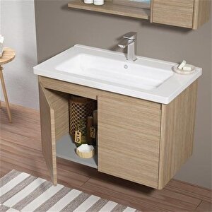 Düden 65 Cm Meşe Kapaklı Banyo Dolabı Takımı