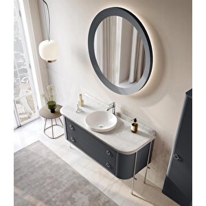 Orka Felice 140 Cm Antrasit Lake Banyo Dolabı Takımı