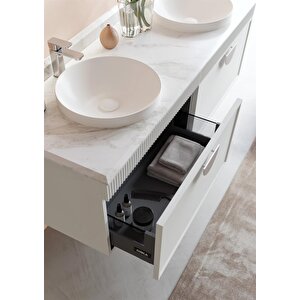 Orka Molino 160 Cm Mat Beyaz Lake Banyo Dolabı Takımı