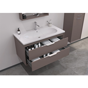Clay 100 Cm Toprak Çekmeceli Banyo Dolabı Takımı