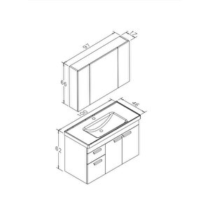 Enez 100 Cm Tesbih Ceviz Banyo Dolabı Takımı (dolaplı Ayna)
