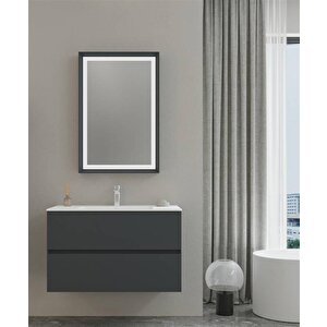 Nest 90 Cm Mat Antrasit  Banyo Dolabı Takımı