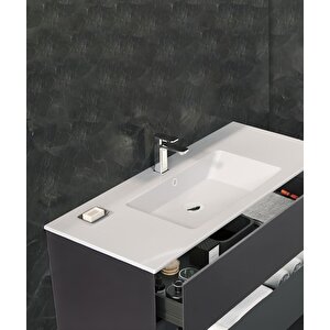 Nest 90 Cm Mat Antrasit  Banyo Dolabı Takımı