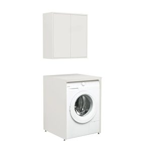 Sedir 65 Cm Mat Beyaz Çamaşır Dolabı Takımı
