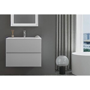 Nest 70 Cm Mat Gri  Banyo Dolabı Takımı