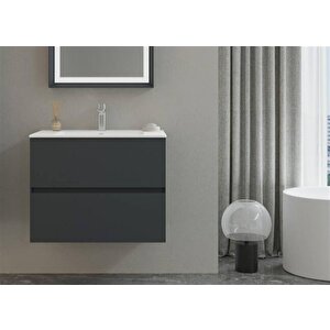 Nest 70 Cm Mat Antrasit  Banyo Dolabı Takımı