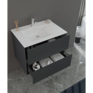 Nest 70 Cm Mat Antrasit  Banyo Dolabı Takımı