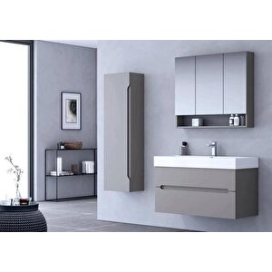 Malta 100 Cm Mat Gri Banyo Dolabı Takımı