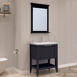 Bastle 65 Cm Antrasit Banyo Dolabı Takımı