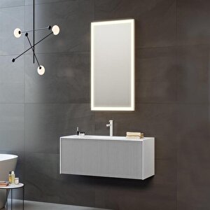 Cube 80 Cm Mat Gri Dolabı Takımı