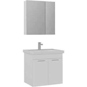 Enez 65 Cm Beyaz Banyo Dolabı Takımı (dolaplı Ayna)